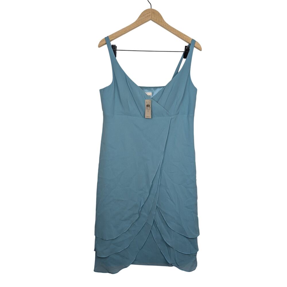 NWT Ann Taylor Blue Silk Lined Layered Sleeveless Mini Dress